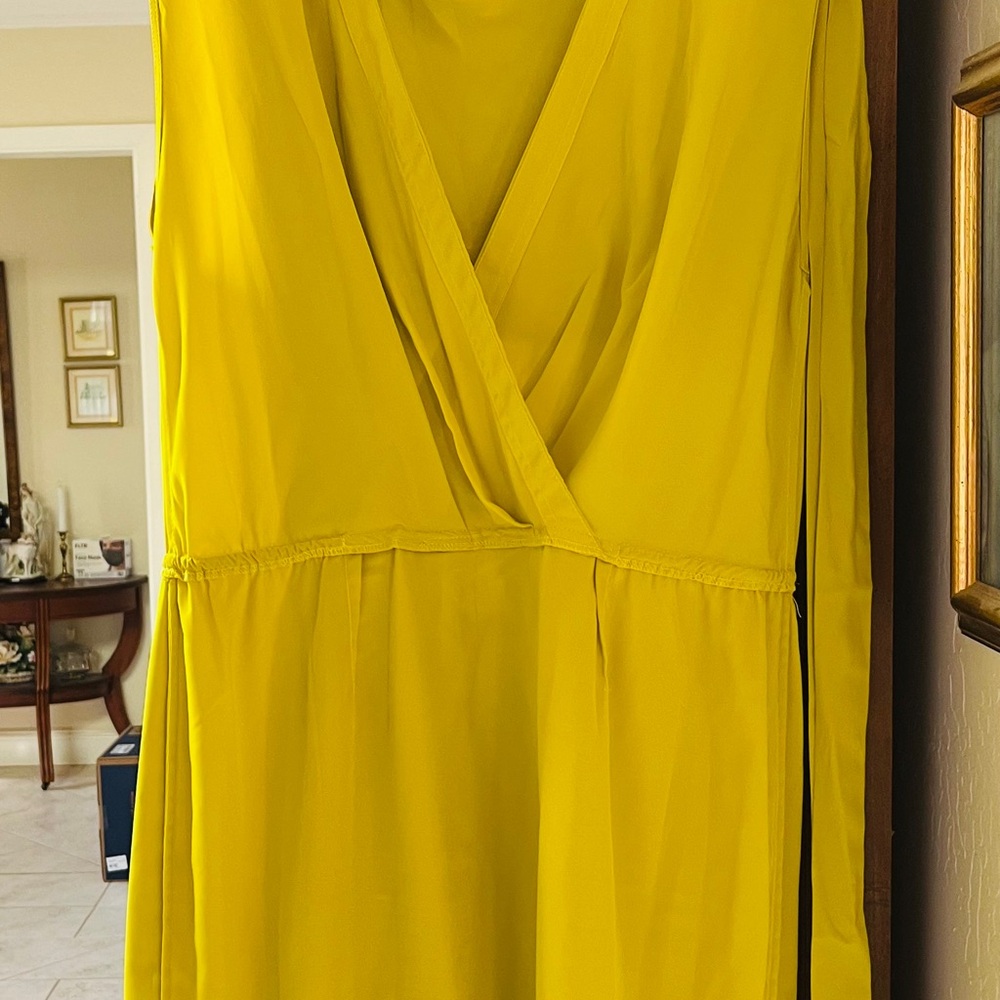 Yoana Baracshi Chartreuse  silk blend sheath dress size 10, fits more like 8. - Picture 12 of 13